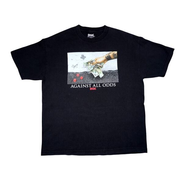 DGK Against All Odds Graphic T-Shirt Black Size XL Skate Streetwear - Picture 1 of 4
